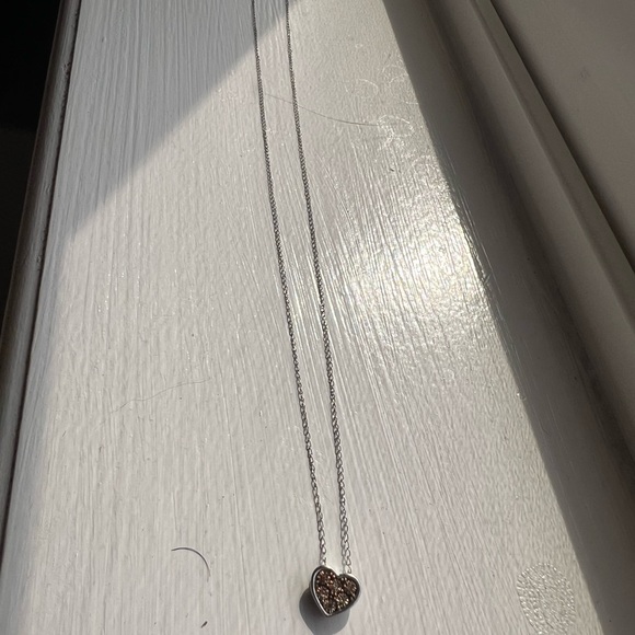 Zales champagne diamond Heart Pendant Necklace - Picture 3 of 6